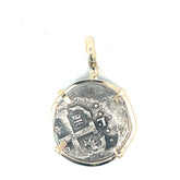 14k Two Tone Medium/Large Coin Frame Atocha Copy Pendant